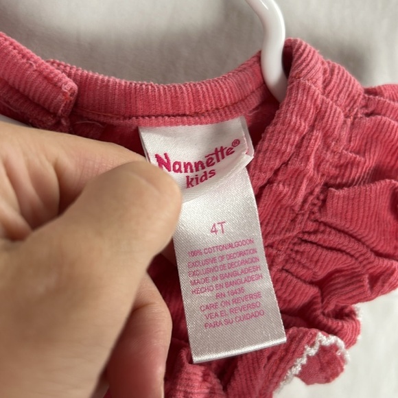 Nanette Kids Corduroy Pink Owl Embroidered Dress -Size 4T - Picture 3 of 4
